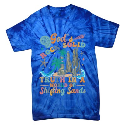 GodS Rocks Solid Breaker Rock Beach Vbs 2025 Christian Gift Tie-Dye T-Shirt