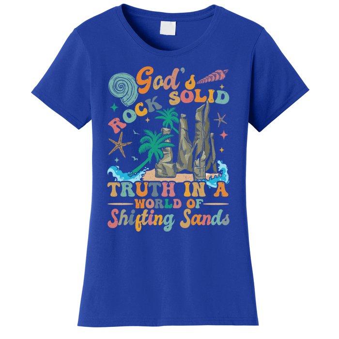 GodS Rocks Solid Breaker Rock Beach Vbs 2025 Christian Gift Women's T-Shirt