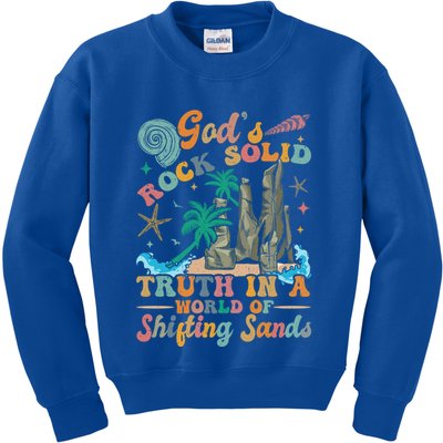 GodS Rocks Solid Breaker Rock Beach Vbs 2025 Christian Gift Kids Sweatshirt