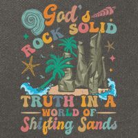 GodS Rocks Solid Breaker Rock Beach Vbs 2025 Christian Gift Cotton Canvas Backpack
