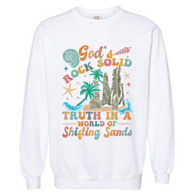 GodS Rocks Solid Breaker Rock Beach Vbs 2025 Christian Gift Garment-Dyed Sweatshirt