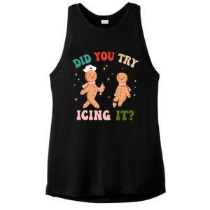 Groovy Retro School Nurse Christmas Did You Try Icing It Ladies PosiCharge Tri-Blend Wicking Tank