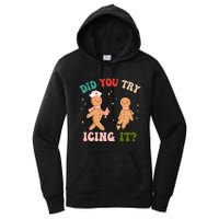 Groovy Retro School Nurse Christmas Did You Try Icing It Women's Pullover Hoodie