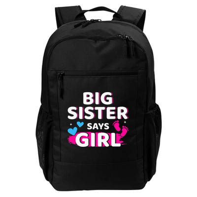 Gender reveal sister says matching baby party Backpack