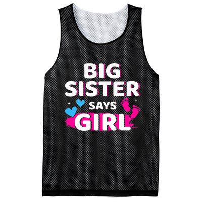 Gender reveal sister says matching baby party Mesh Reversible Basketball Jersey Tank