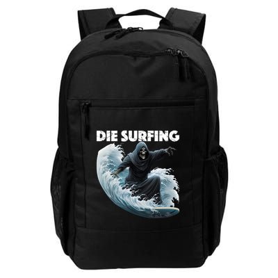 Grim Reaper Surfing Die Surfing (White Lettering) Backpack