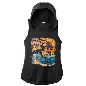 GodS Rock Solid Breaker Rock Beach Vbs 2024 Christian Ladies PosiCharge Tri-Blend Wicking Draft Hoodie Tank