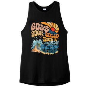 GodS Rock Solid Breaker Rock Beach Vbs 2024 Christian Ladies PosiCharge Tri-Blend Wicking Tank