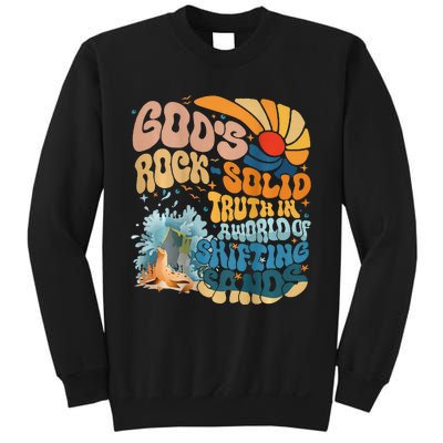 GodS Rock Solid Breaker Rock Beach Vbs 2024 Christian Sweatshirt