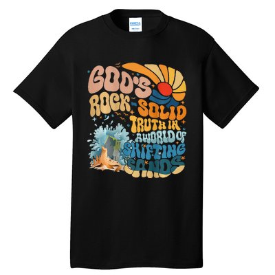 GodS Rock Solid Breaker Rock Beach Vbs 2024 Christian Tall T-Shirt