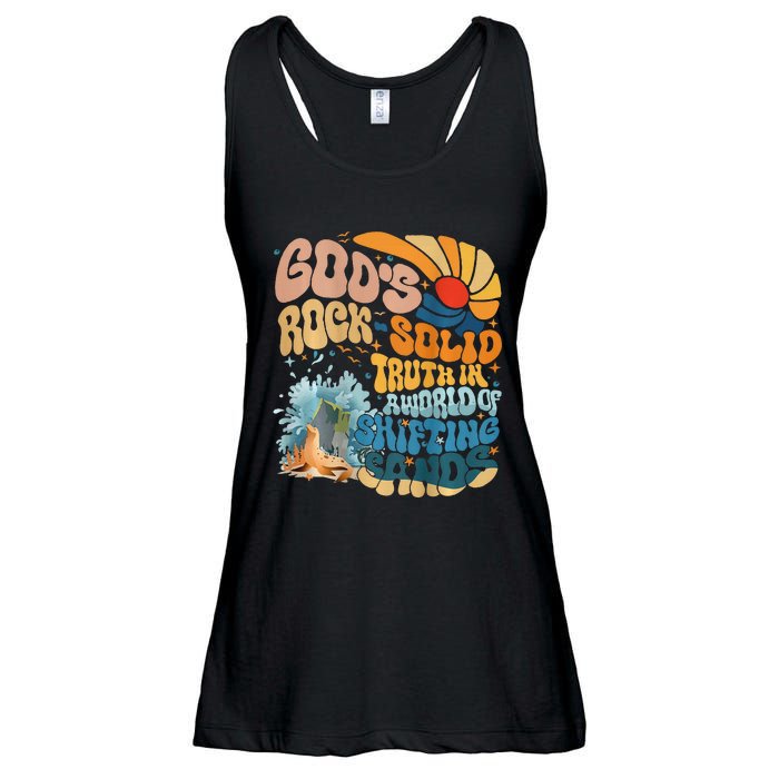 GodS Rock Solid Breaker Rock Beach Vbs 2024 Christian Ladies Essential Flowy Tank