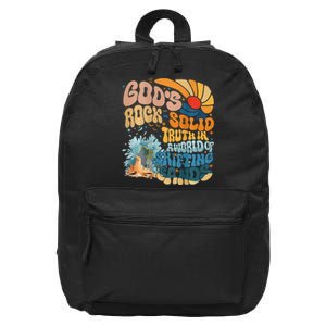 GodS Rock Solid Breaker Rock Beach Vbs 2024 Christian 16 in Basic Backpack