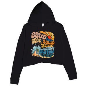 GodS Rock Solid Breaker Rock Beach Vbs 2024 Christian Crop Fleece Hoodie