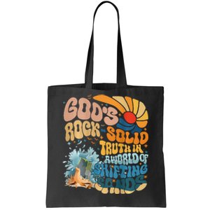 GodS Rock Solid Breaker Rock Beach Vbs 2024 Christian Tote Bag