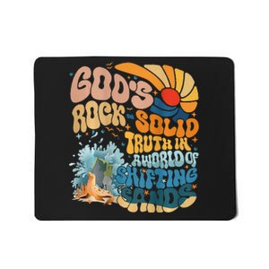 GodS Rock Solid Breaker Rock Beach Vbs 2024 Christian Mousepad