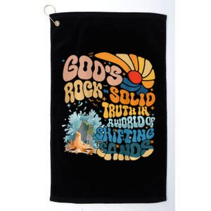 GodS Rock Solid Breaker Rock Beach Vbs 2024 Christian Platinum Collection Golf Towel