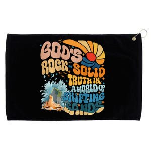 GodS Rock Solid Breaker Rock Beach Vbs 2024 Christian Grommeted Golf Towel