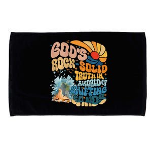 GodS Rock Solid Breaker Rock Beach Vbs 2024 Christian Microfiber Hand Towel