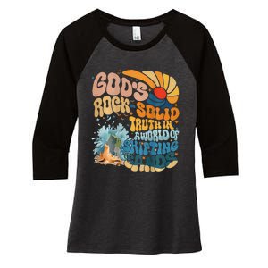 GodS Rock Solid Breaker Rock Beach Vbs 2024 Christian Women's Tri-Blend 3/4-Sleeve Raglan Shirt