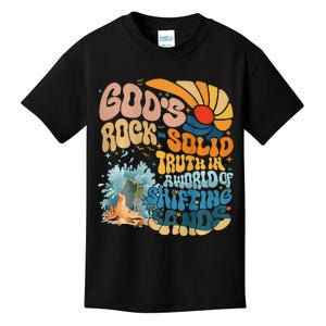 GodS Rock Solid Breaker Rock Beach Vbs 2024 Christian Kids T-Shirt