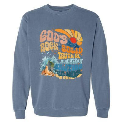 GodS Rock Solid Breaker Rock Beach Vbs 2024 Christian Garment-Dyed Sweatshirt