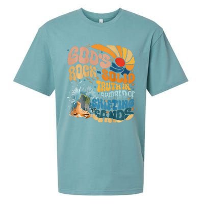 GodS Rock Solid Breaker Rock Beach Vbs 2024 Christian Sueded Cloud Jersey T-Shirt