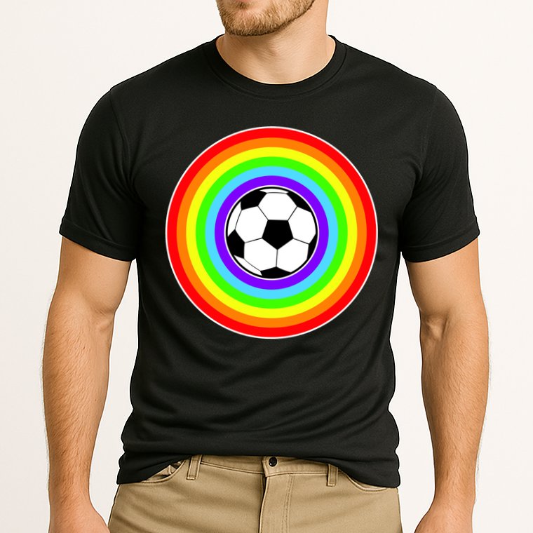 Grant Rainbow Soccer Ball Wahl World Tribute Cooling Performance Crew T-Shirt
