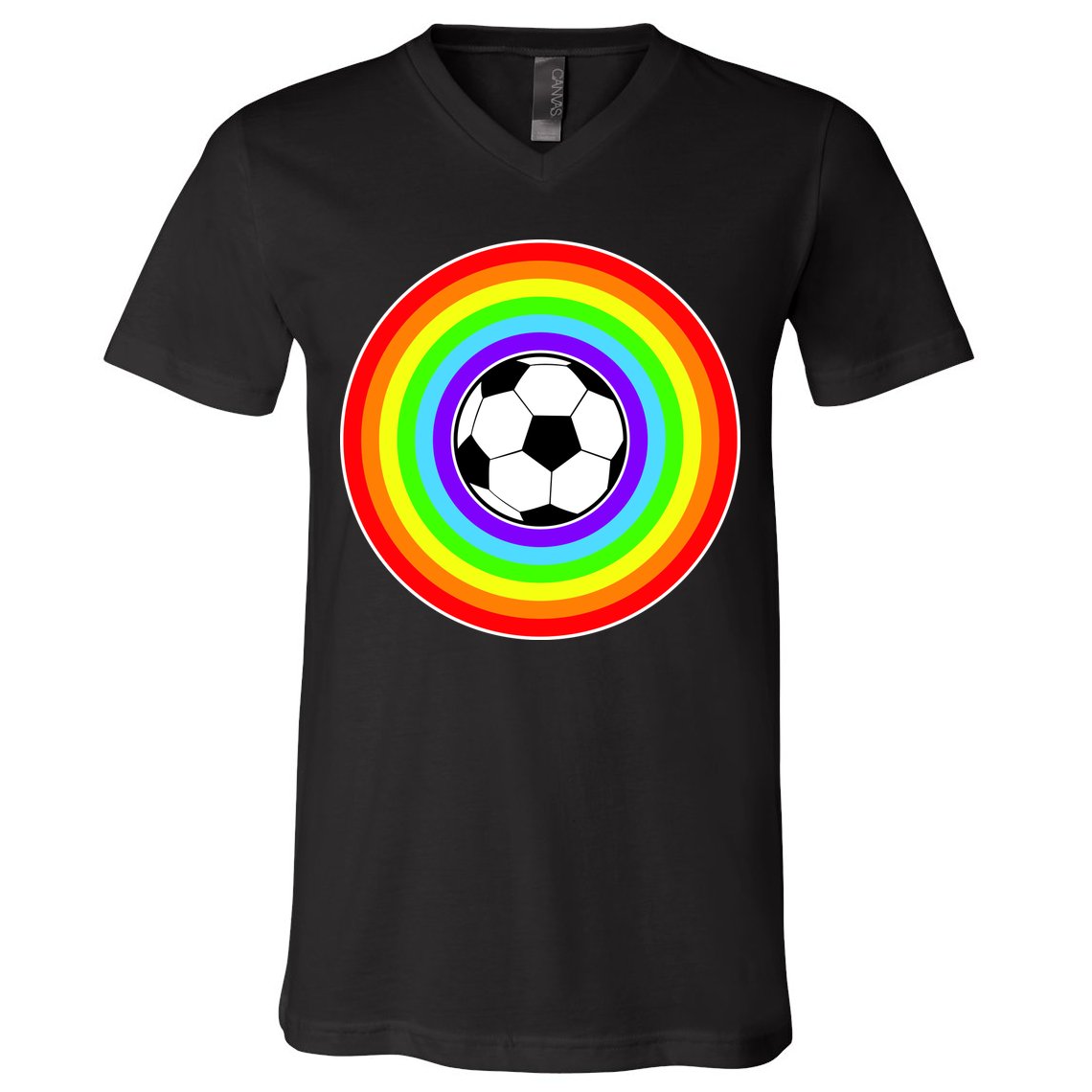 Grant Rainbow Soccer Ball Wahl World Tribute V-Neck T-Shirt