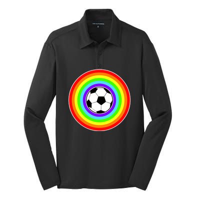 Grant Rainbow Soccer Ball Wahl World Tribute Silk Touch Performance Long Sleeve Polo