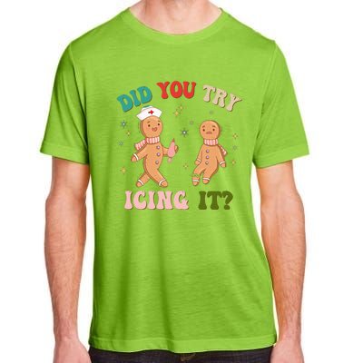 Groovy Retro School Nurse Christmas Did You Try Icing It Adult ChromaSoft Performance T-Shirt