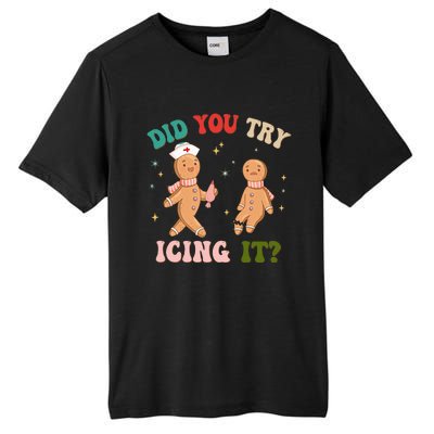 Groovy Retro School Nurse Christmas Did You Try Icing It Tall Fusion ChromaSoft Performance T-Shirt