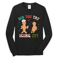 Groovy Retro School Nurse Christmas Did You Try Icing It Tall Long Sleeve T-Shirt