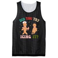 Groovy Retro School Nurse Christmas Did You Try Icing It Mesh Reversible Basketball Jersey Tank