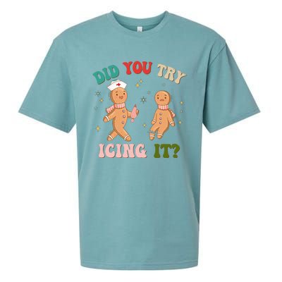 Groovy Retro School Nurse Christmas Did You Try Icing It Sueded Cloud Jersey T-Shirt