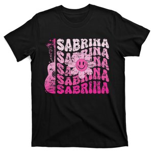 Girl Retro Sabrina First Name Personalized Groovy 80S T-Shirt