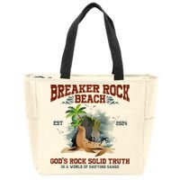 GodS Rock Solid Retro Breaker Rock Beach Vbs 2024 Zip Tote Bag