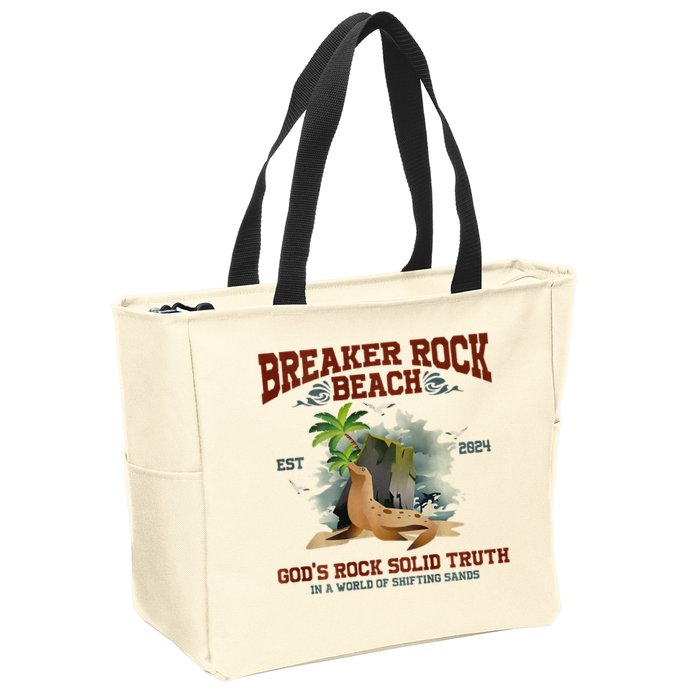 GodS Rock Solid Retro Breaker Rock Beach Vbs 2024 Zip Tote Bag