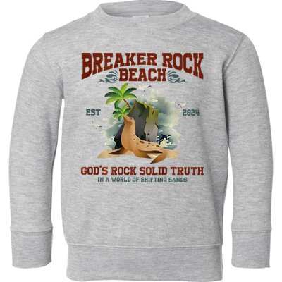 GodS Rock Solid Retro Breaker Rock Beach Vbs 2024 Toddler Sweatshirt