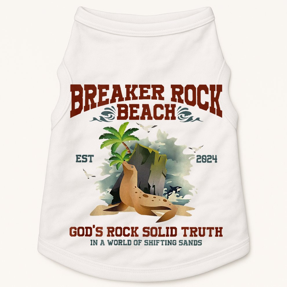 GodS Rock Solid Retro Breaker Rock Beach Vbs 2024 Doggie Tank