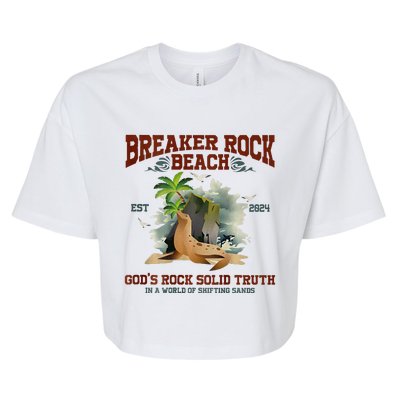 GodS Rock Solid Retro Breaker Rock Beach Vbs 2024 Bella+Canvas Jersey Crop Tee