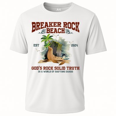 GodS Rock Solid Retro Breaker Rock Beach Vbs 2024 Performance Shirt