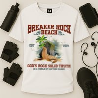 GodS Rock Solid Retro Breaker Rock Beach Vbs 2024 Performance Shirt