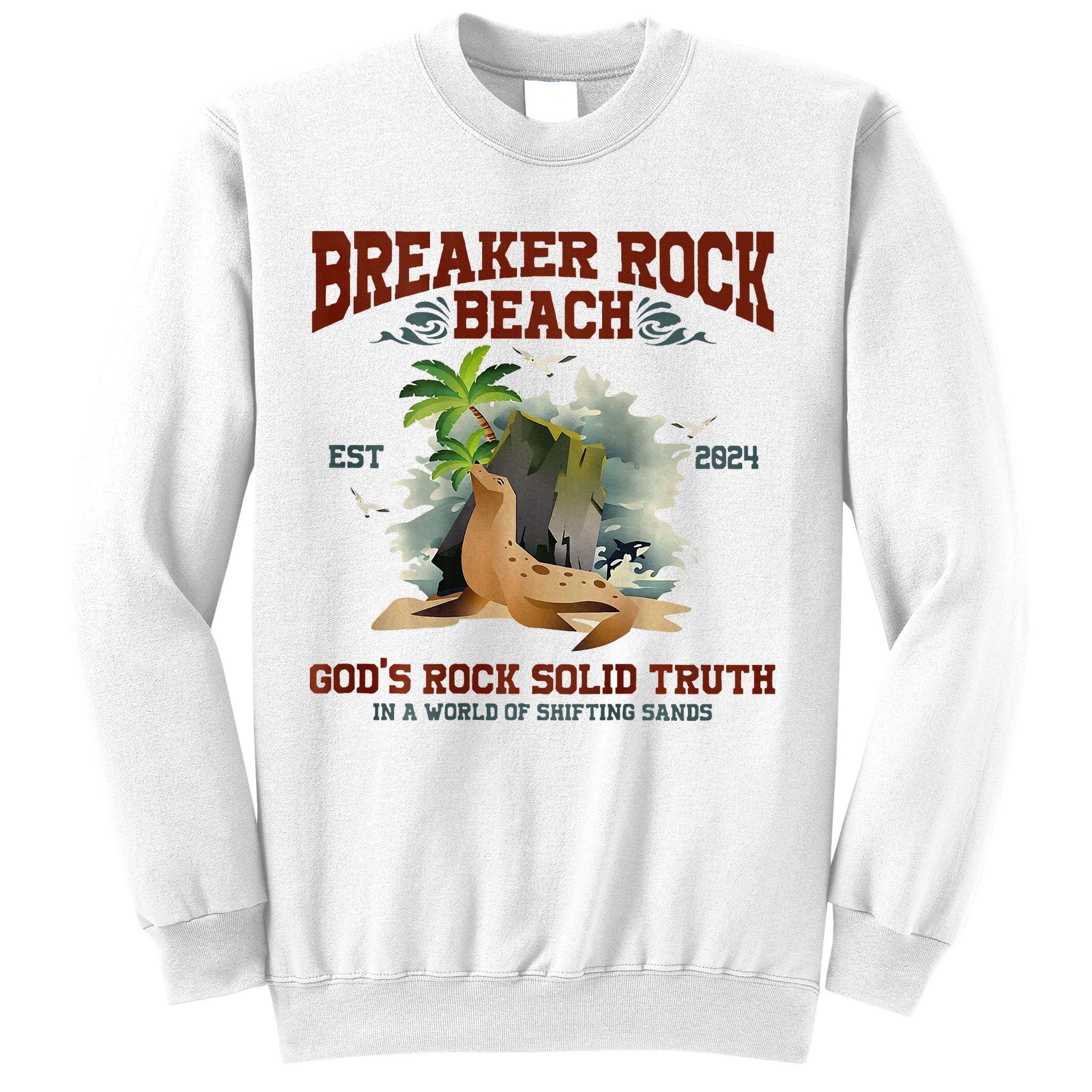 GodS Rock Solid Retro Breaker Rock Beach Vbs 2024 Sweatshirt