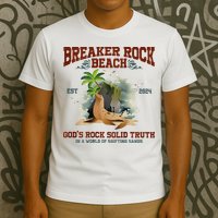 GodS Rock Solid Retro Breaker Rock Beach Vbs 2024 T-Shirt