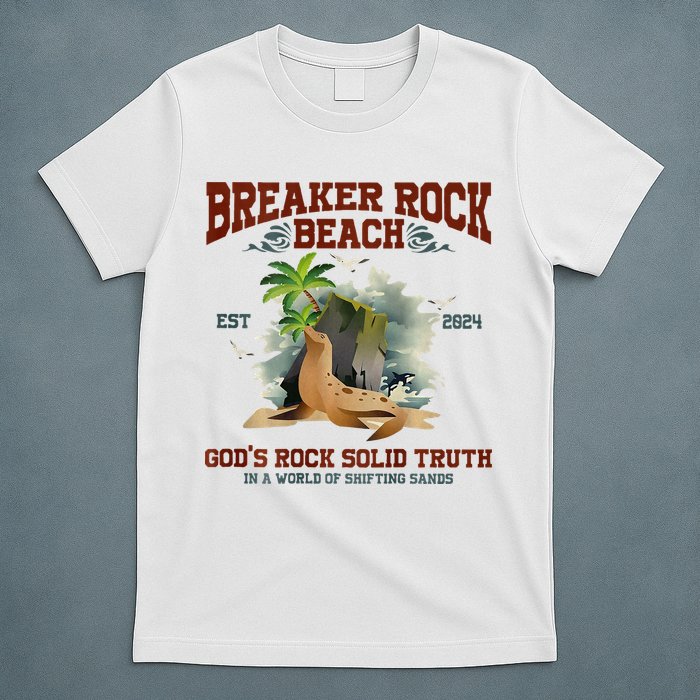 GodS Rock Solid Retro Breaker Rock Beach Vbs 2024 T-Shirt