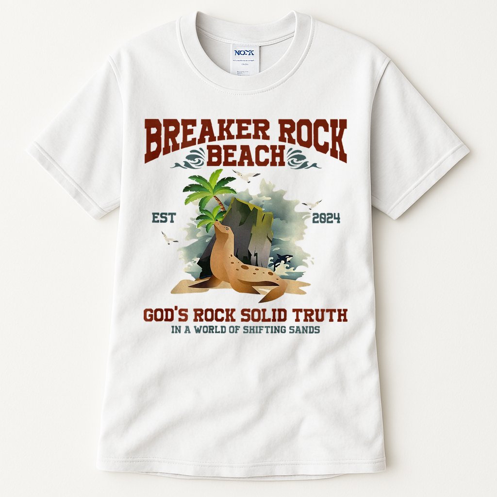 GodS Rock Solid Retro Breaker Rock Beach Vbs 2024 Tall T-Shirt