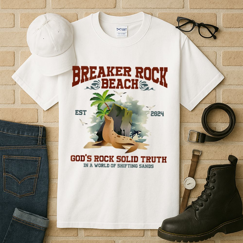 GodS Rock Solid Retro Breaker Rock Beach Vbs 2024 Tall T-Shirt