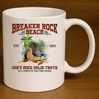 GodS Rock Solid Retro Breaker Rock Beach Vbs 2024 11oz C Handle Ceramic Mug