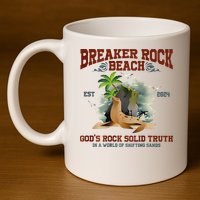 GodS Rock Solid Retro Breaker Rock Beach Vbs 2024 11oz C Handle Ceramic Mug