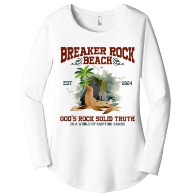 GodS Rock Solid Retro Breaker Rock Beach Vbs 2024 Women's Perfect Tri Tunic Long Sleeve Shirt